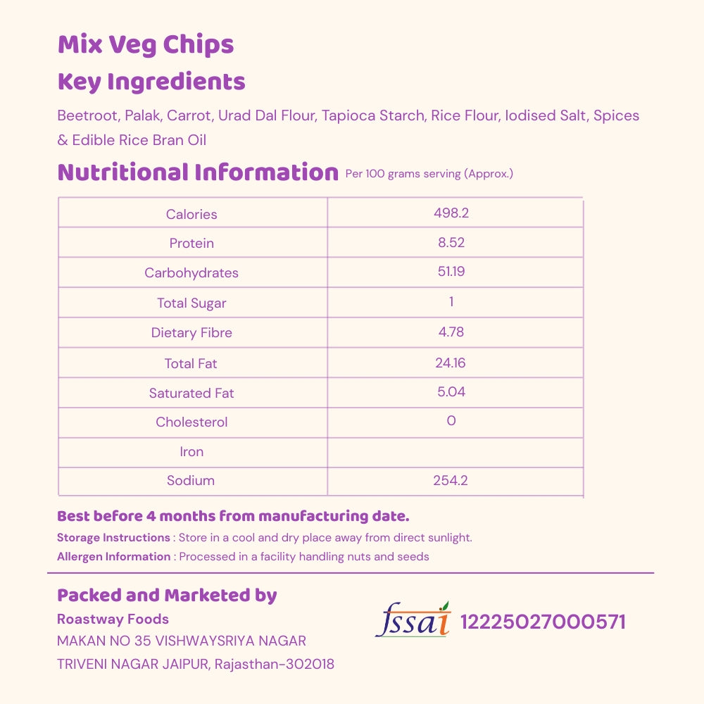 Mix Veg Chips Masala – Crispy and Crunchy (150 g)