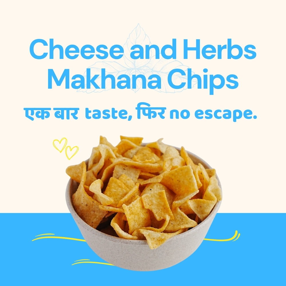 Makhana Chips (Cheese & Herbs) - Crispy and Creamy (150 g)
