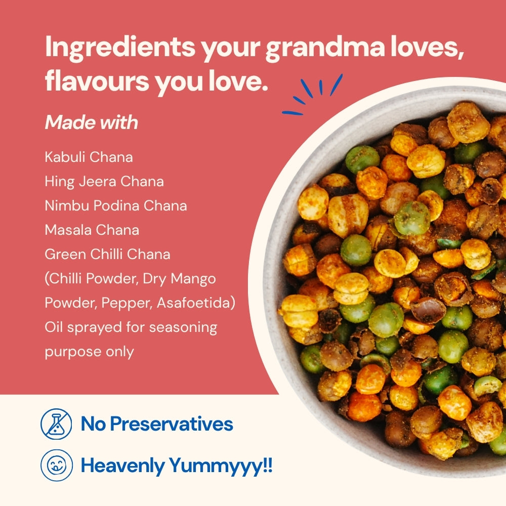 Bombay Chana Chaat Power Booster – 5 Varieties of Roasted Chana (400 g)