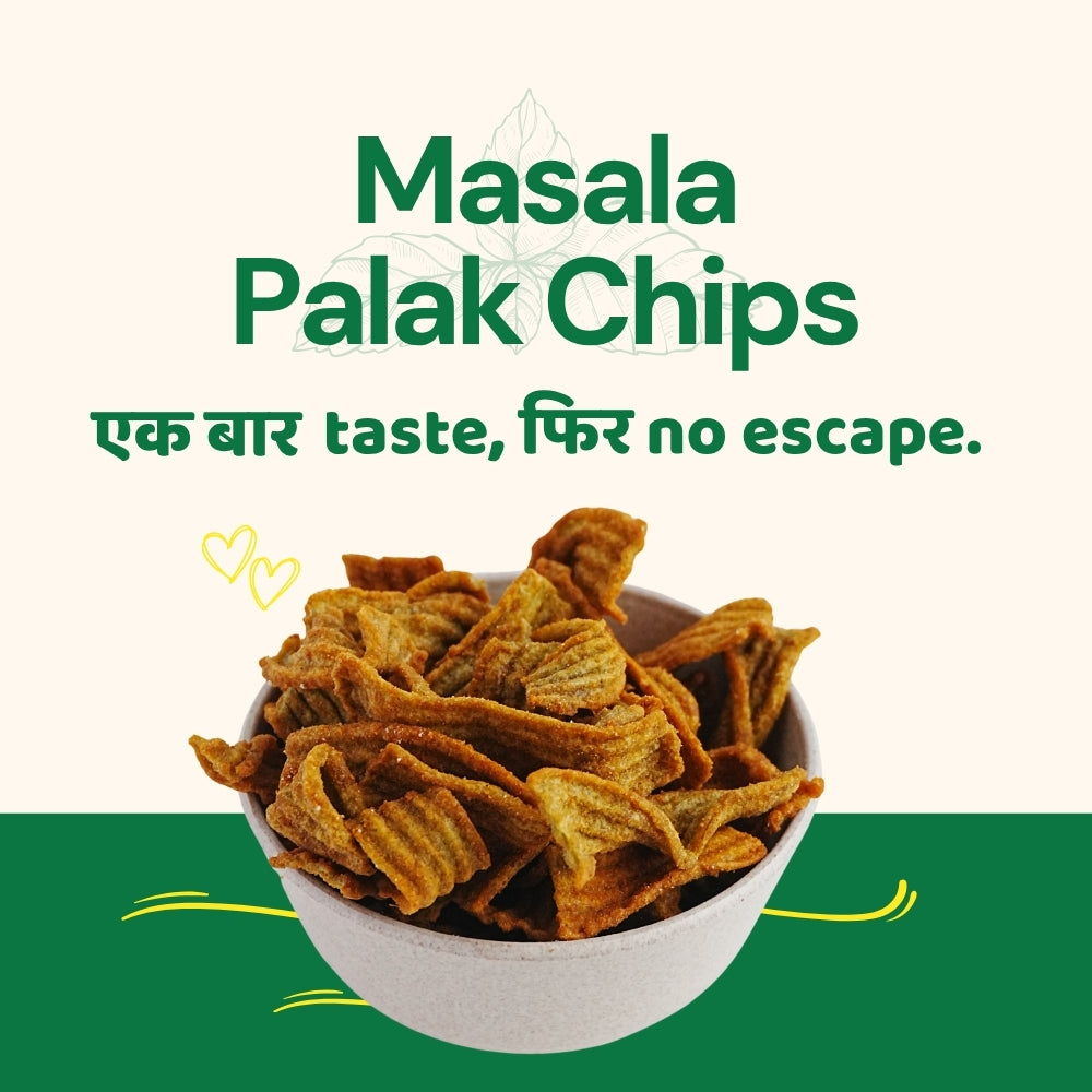 Palak Chips Masala – Crispy & Crunchy Spinach Chips (150 g)