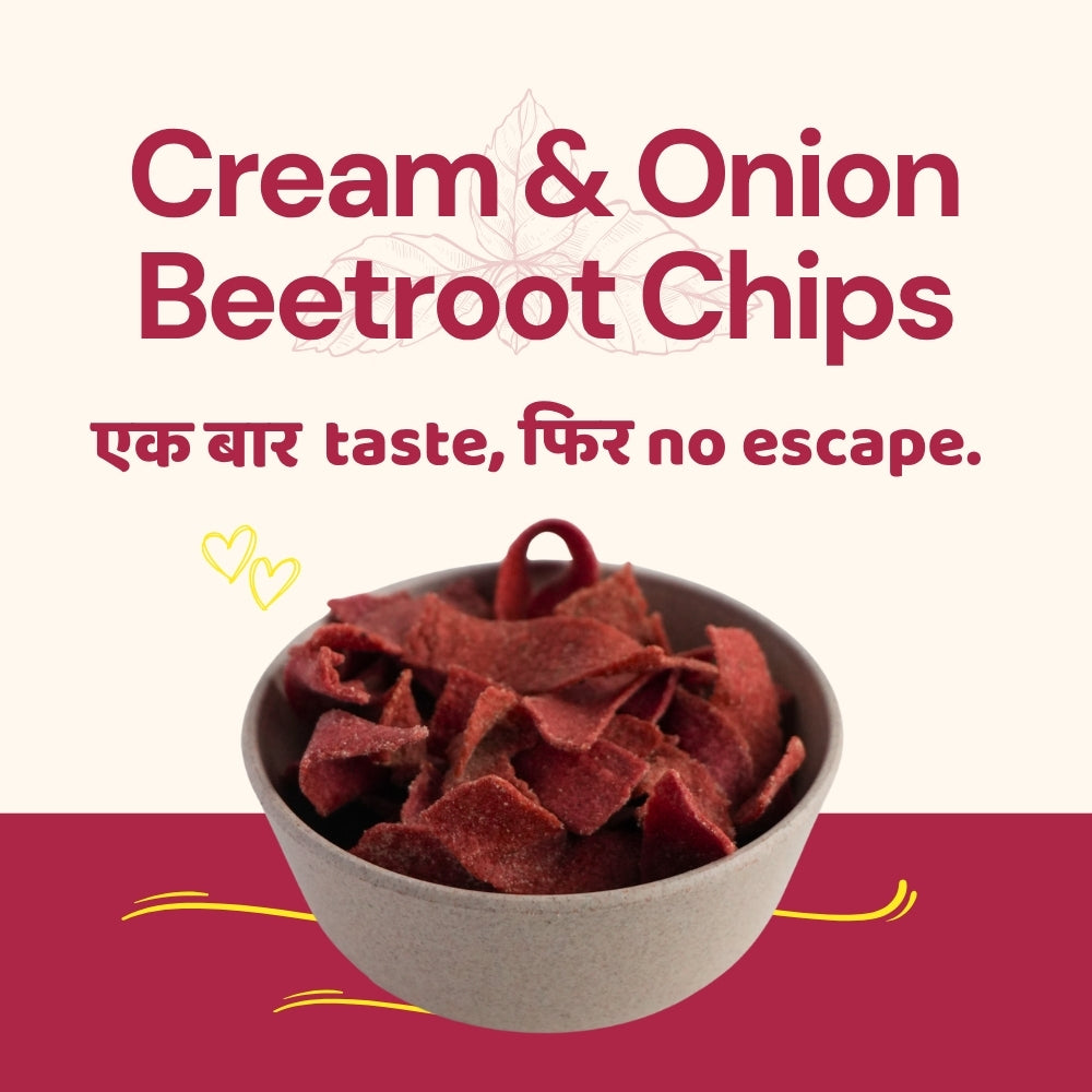 Beetroot Chips (Cream & Onion) – Crispy and Crunchy (150 g)