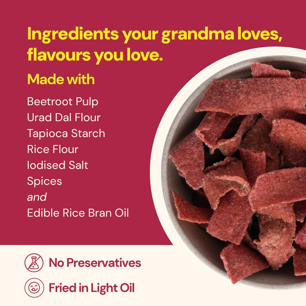 Beetroot Chips (Cream & Onion) – Crispy and Crunchy (150 g)