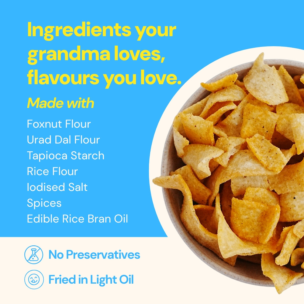 Makhana Chips (Cheese & Herbs) - Crispy and Creamy (150 g)