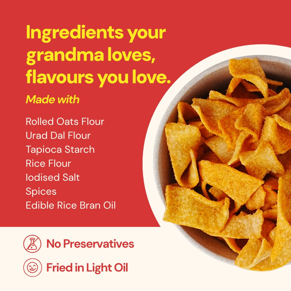 Oats Chips (Peri Peri) - Fiery, Crispy & Wholesome (150 g)