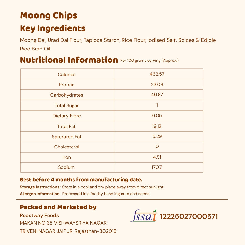 Moong Dal Chips (Peri Peri) - High Protein, Fiery & Crunchy (150 g)
