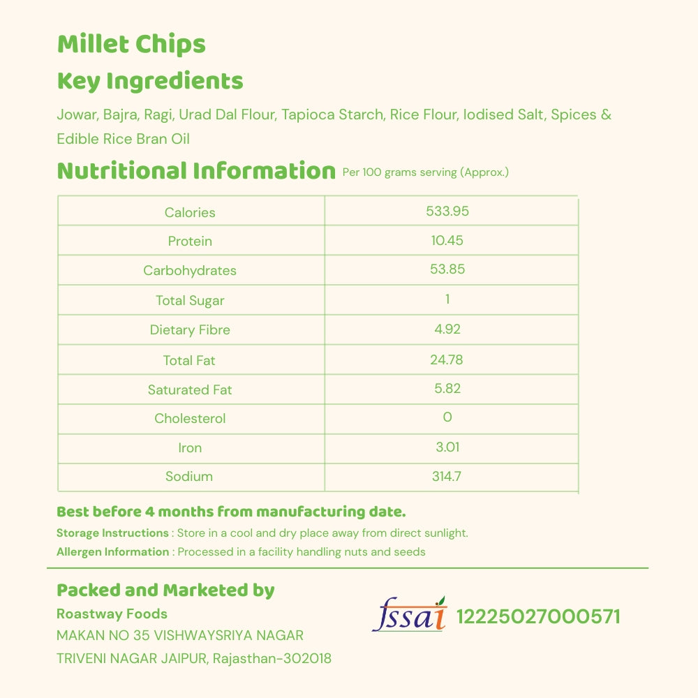 Millet Chips (Mint Flavour) – Light, Crunchy & Refreshing (150 g)